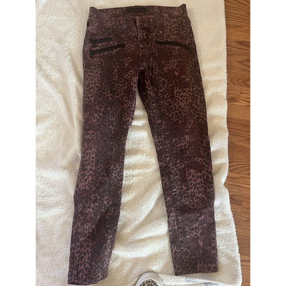Rock‎ and Republic Jeans Women's Sz 8  Banshee Purple Animal Leopard Print Skinn